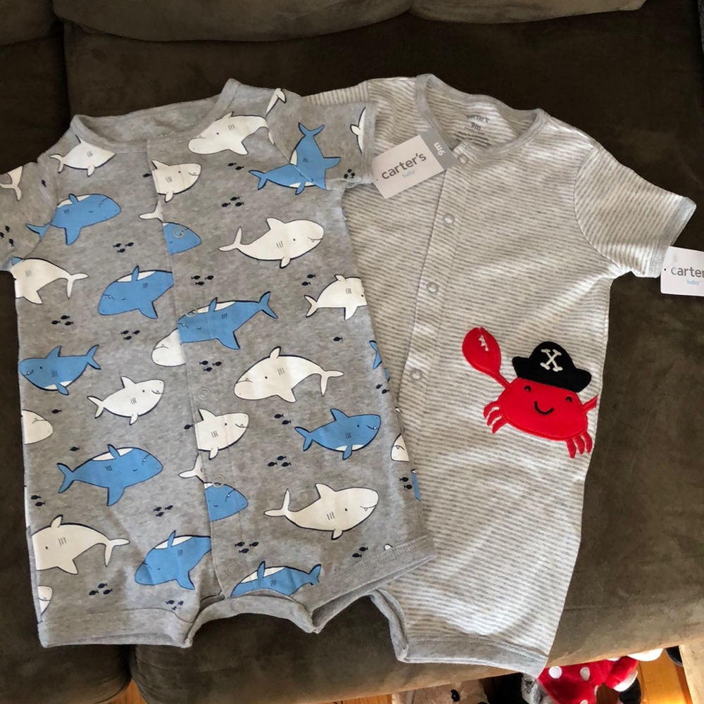 Two pairs of snap up PJs carters 9m brand new